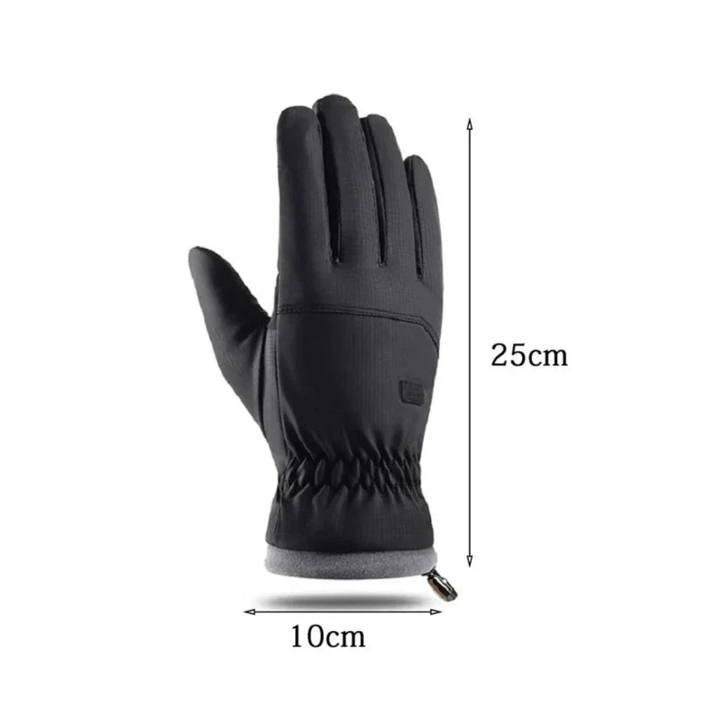 Men Waterproof Fleece Lined Touch Screen Warm Gloves