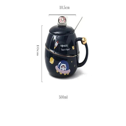 500ML Space Bunny Coffee Mug with Lid
