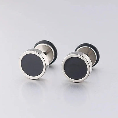 Unisex Black Stud Earrings