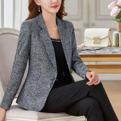 Womens Three Buttons Business Casual Blazer Jacket