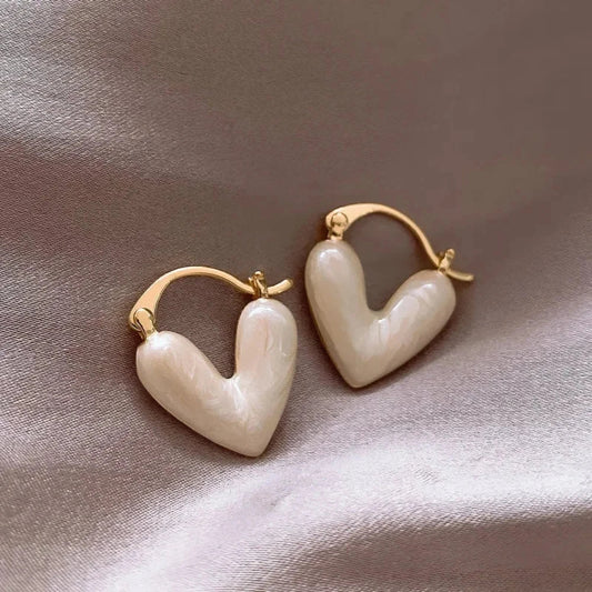 Heart Hoops Korean Fashion Earrings