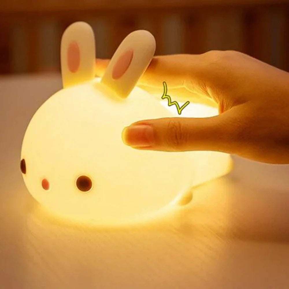 Touch Sensor 16 Colors LED Bunny Night Light