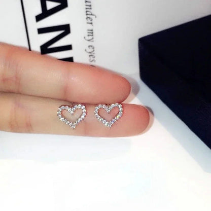 Sparkly Heart Stud Earrings