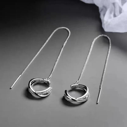 Pierce Drop Earring with Faux Cuff Clip