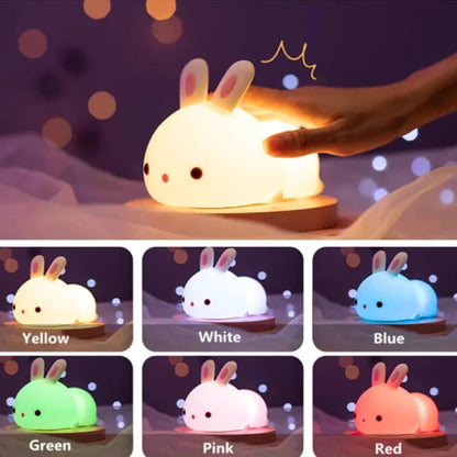 Touch Sensor 16 Colors LED Bunny Night Light