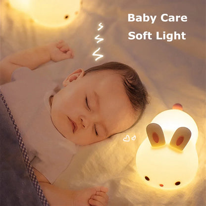 Touch Sensor 16 Colors LED Bunny Night Light