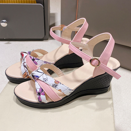 Womens Floral Wedges Sandals