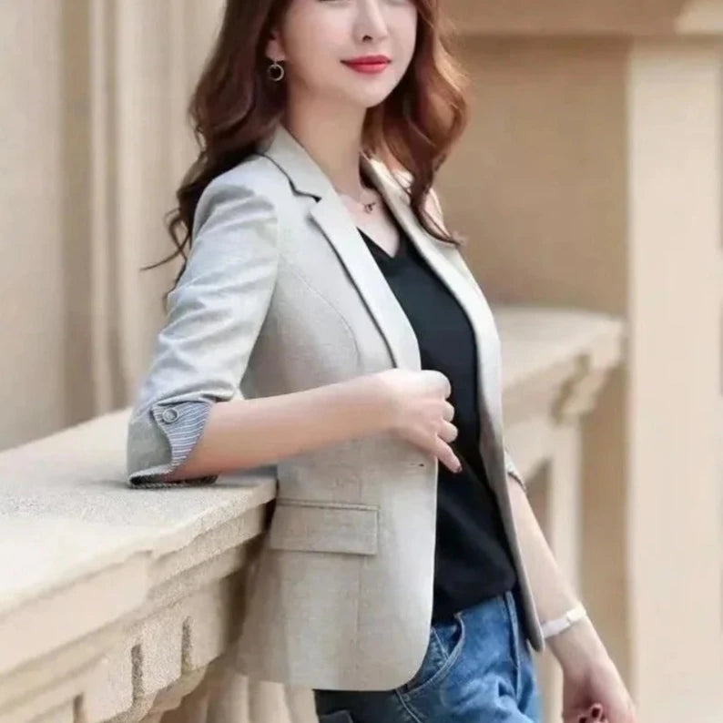 Womens Korean Theme Slim Fit Blazer Jacket