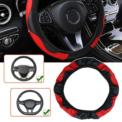 15" Vegan Leather Steering Wheel Cover