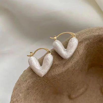 Heart Hoops Korean Fashion Earrings