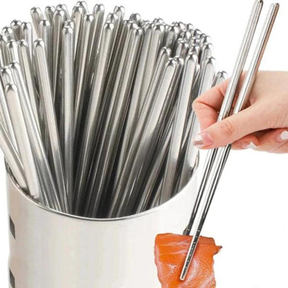 Korean Stainless Steel Chopsticks 5 pairs set