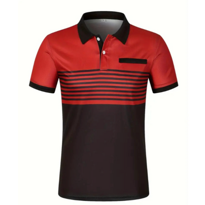 Mens Casual Stripe Short Sleeve Polo Shirt