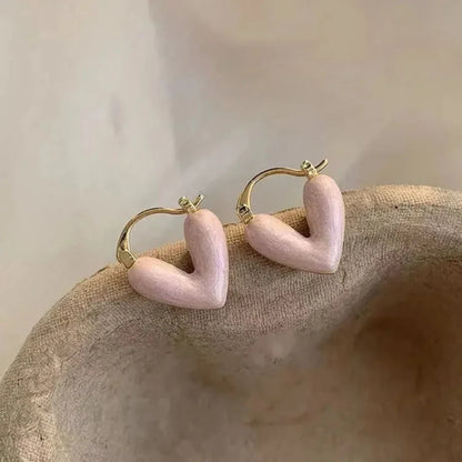 Heart Hoops Korean Fashion Earrings