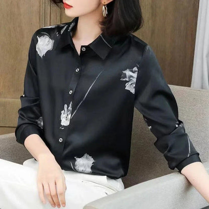 Womens Korean Theme Floral Shirt