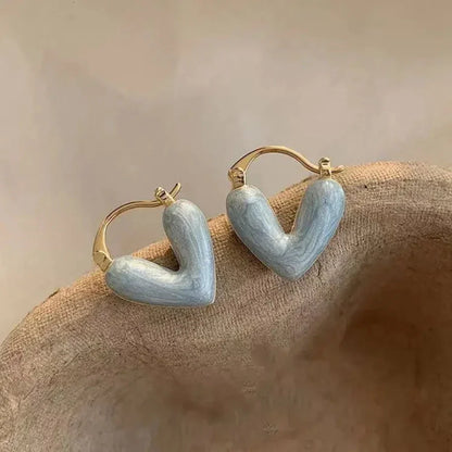 Heart Hoops Korean Fashion Earrings