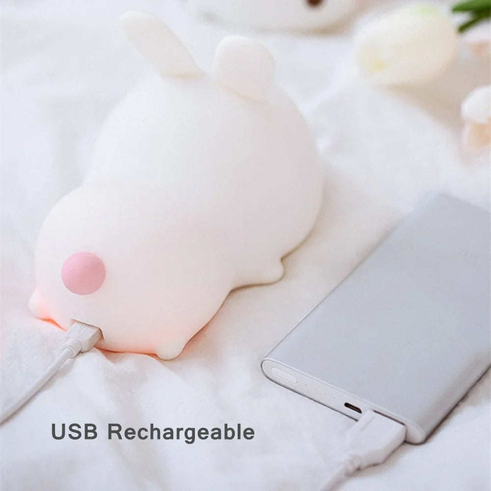 Touch Sensor 16 Colors LED Bunny Night Light