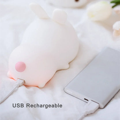 Touch Sensor 16 Colors LED Bunny Night Light