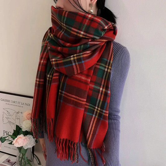 Classic Checkered Wrapping Style Scarf