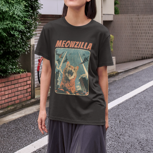 Retro Meowzilla Graphic T-Shirt