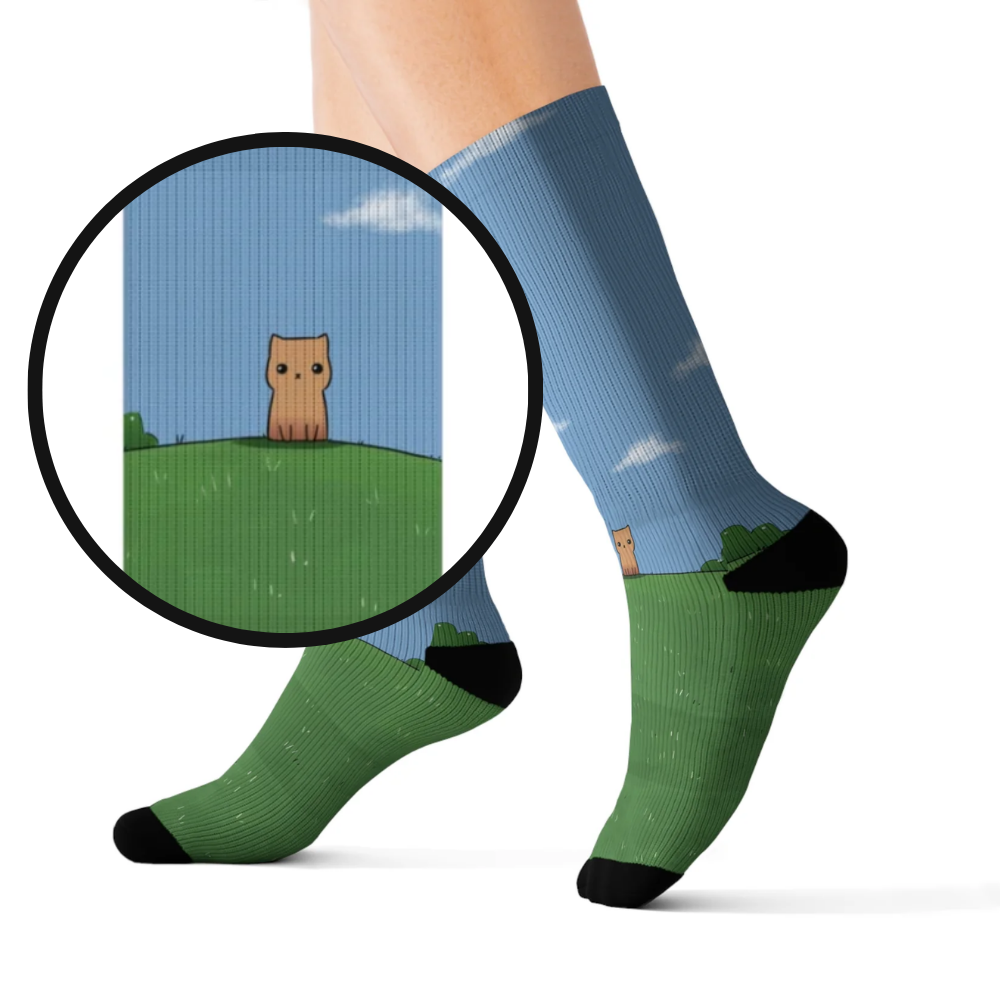 Lonely Cat Novelty Socks