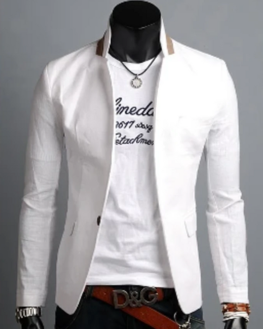 Mens Stand Collar Casual Blazer