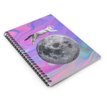 Astronaut Cat Jumping Over Moon Mouse Pad Spiral Notebook