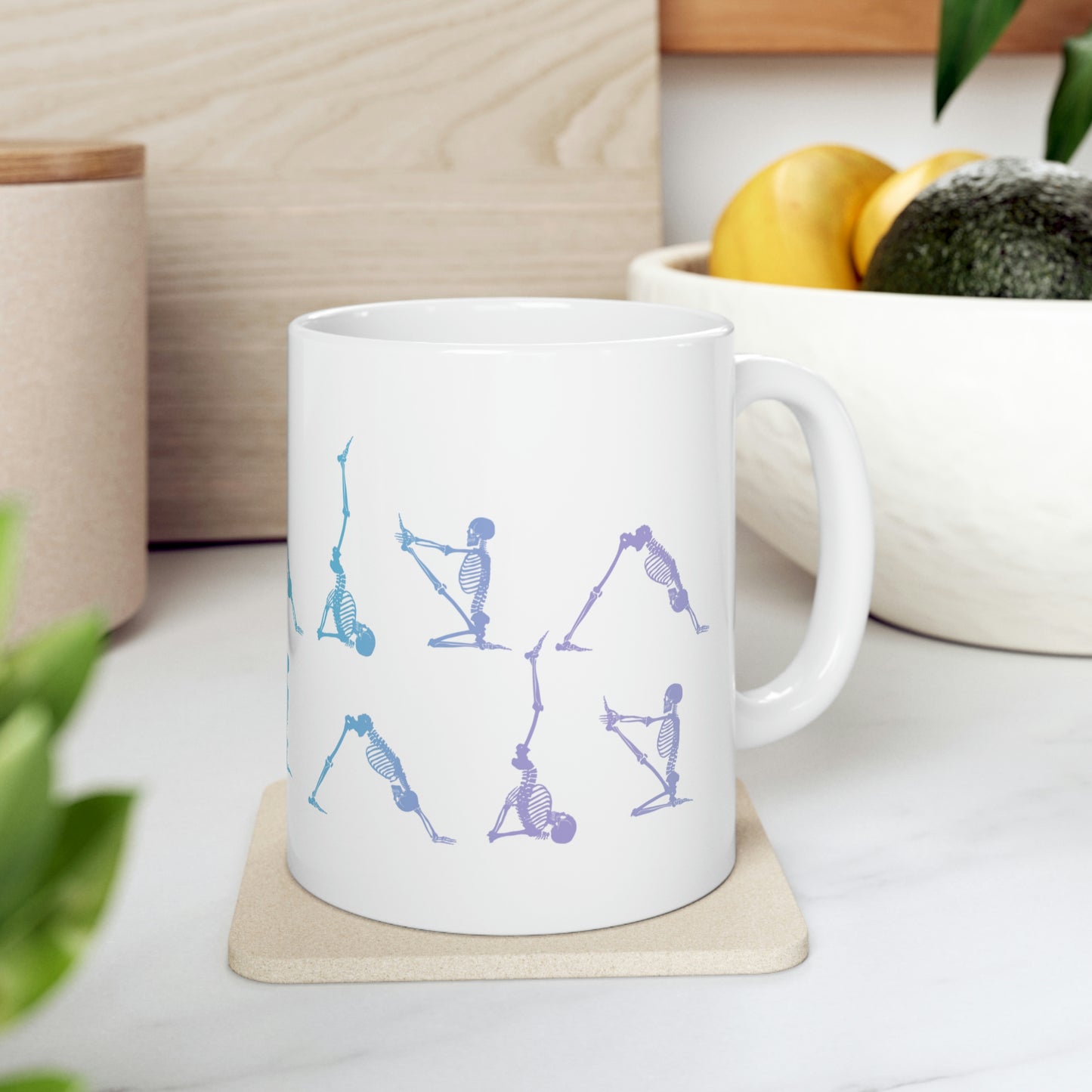 Skeleton in Yoga Poses Mug