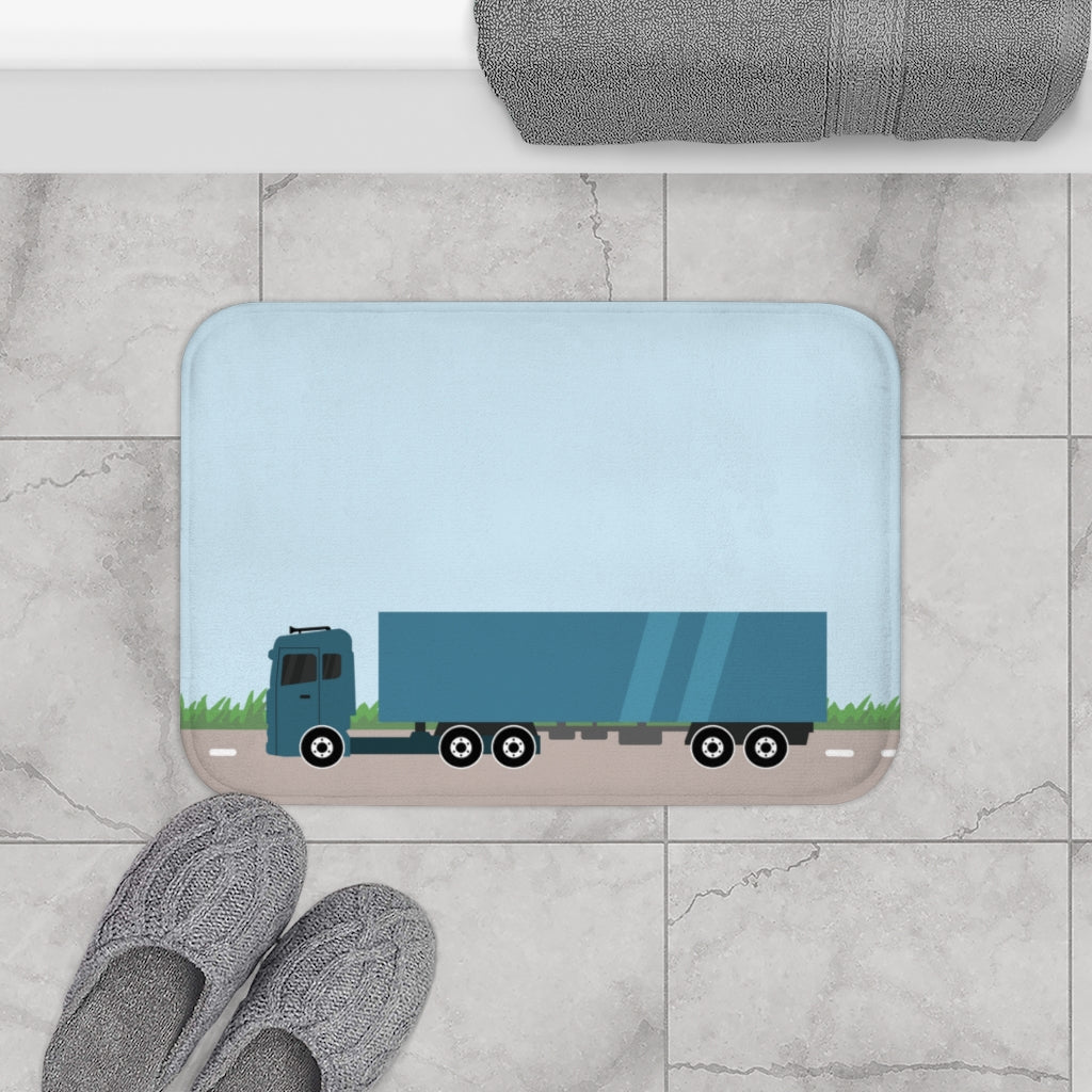 Truck On The Road Bath Mat