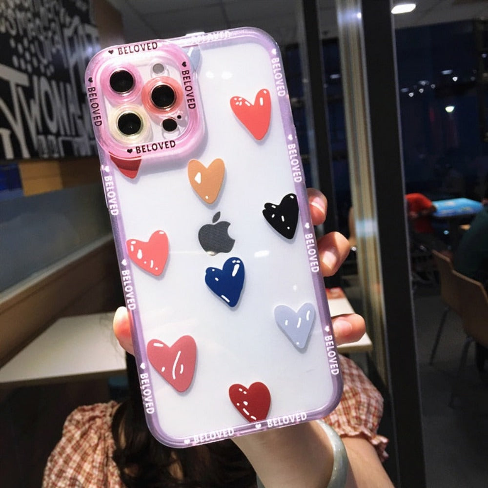 Heart Theme Clear  Case for iPhone