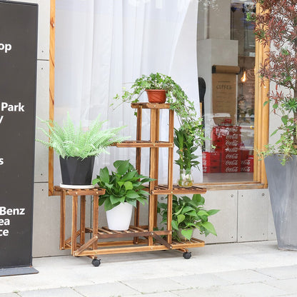 Multi-Layer Rolling Plant Flower Display Shelf