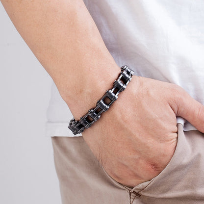 Black Plated Bicycle Chain Bracelet