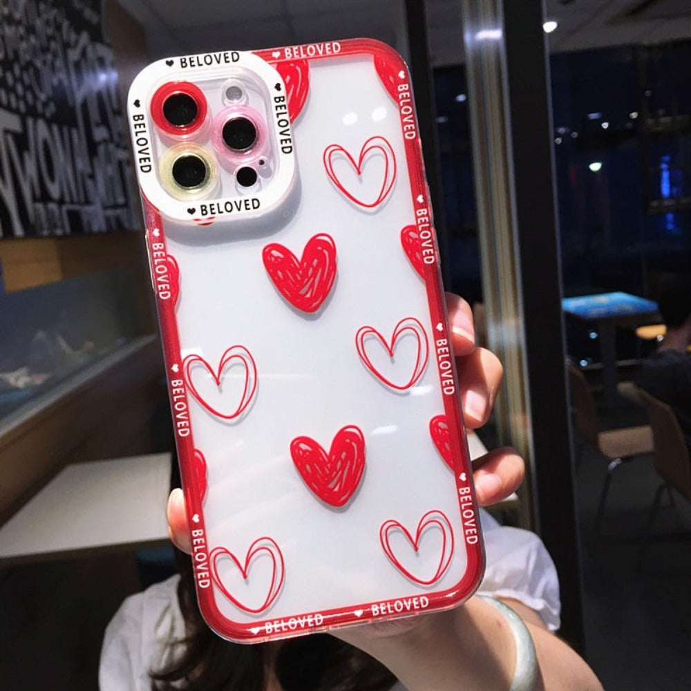 Heart Theme Clear  Case for iPhone