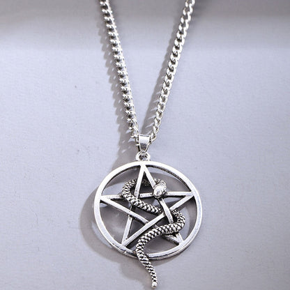 Five Pointed Star with Snake Necklace