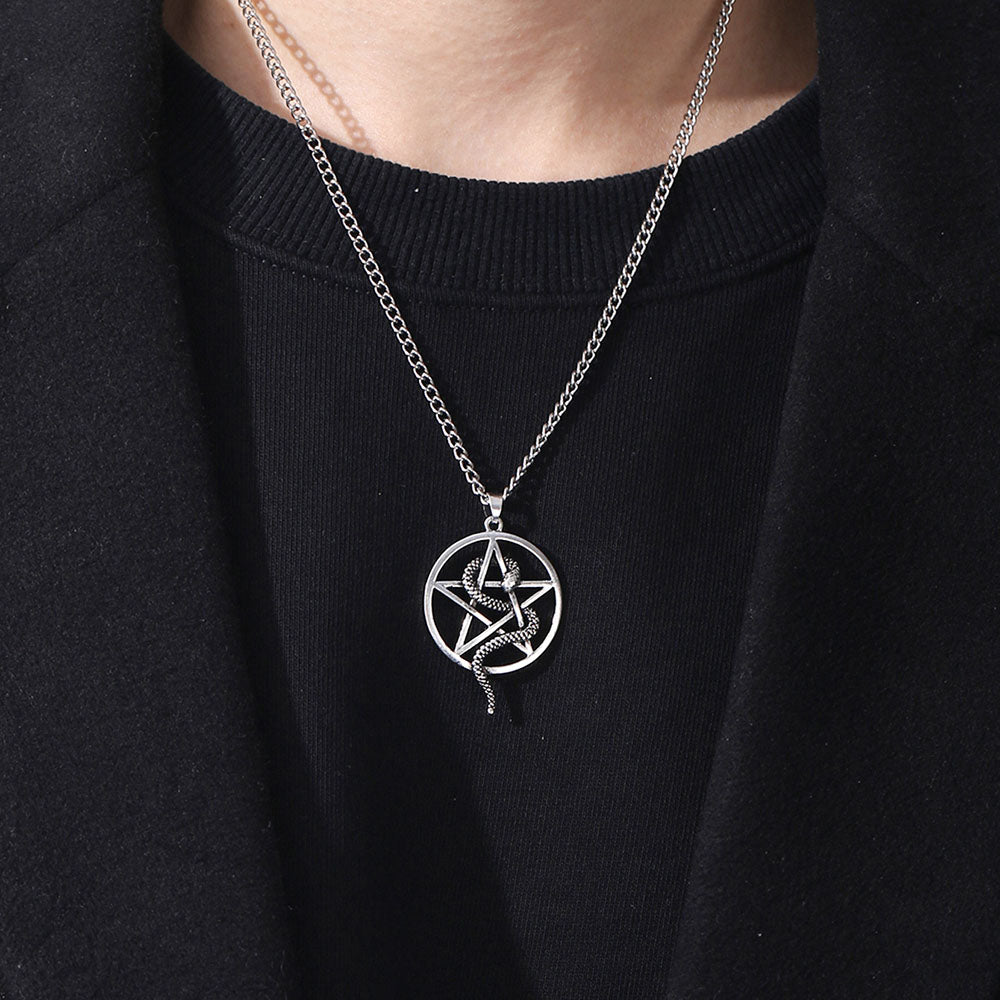 Five Pointed Star with Snake Necklace