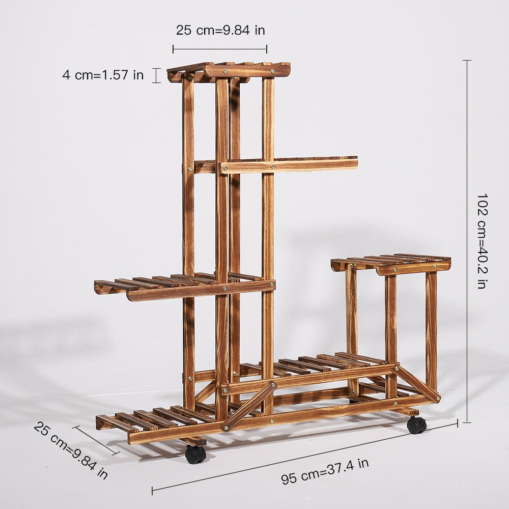 Multi-Layer Rolling Plant Flower Display Shelf