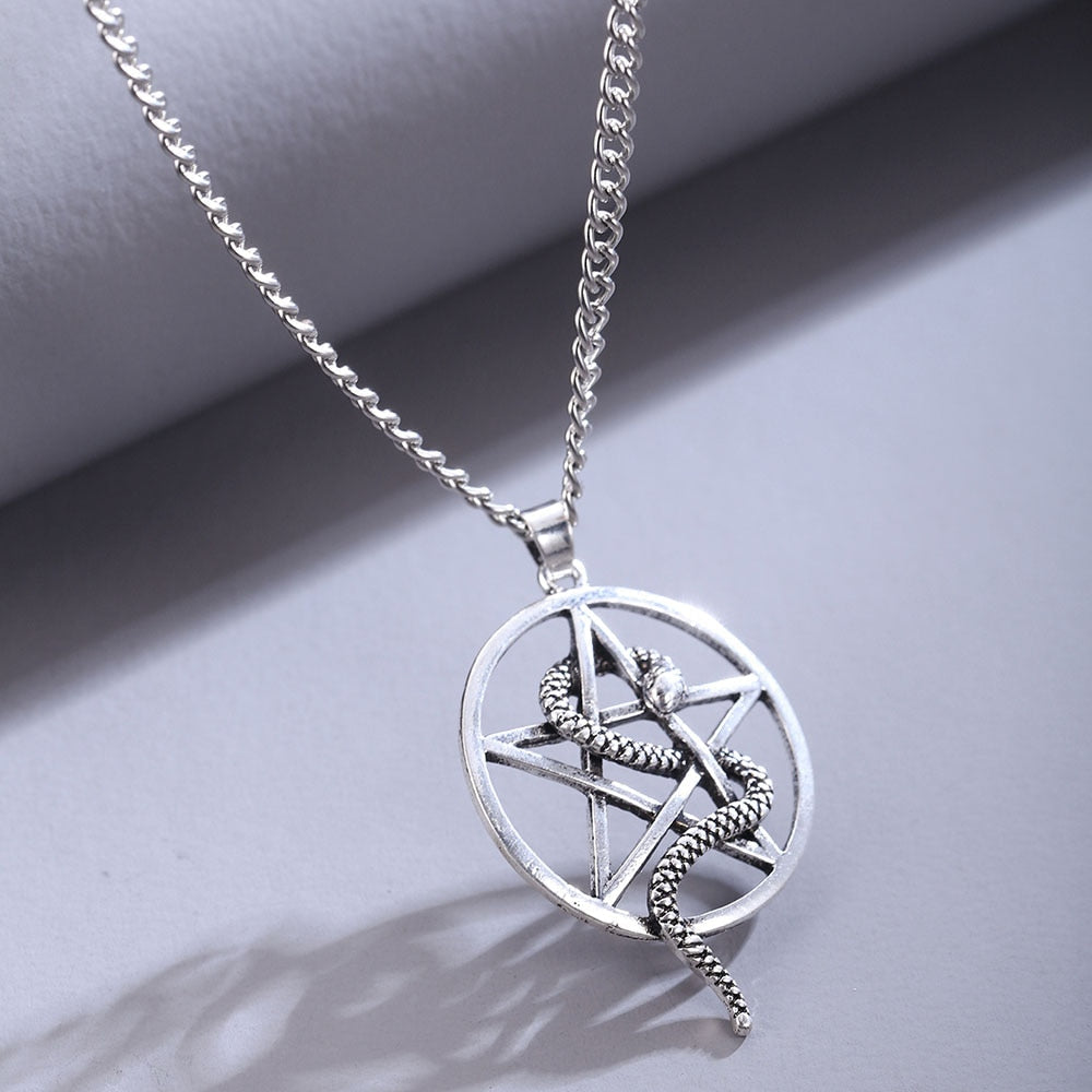 Five Pointed Star with Snake Necklace