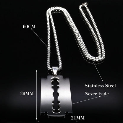 Plated Razor Blade Necklace