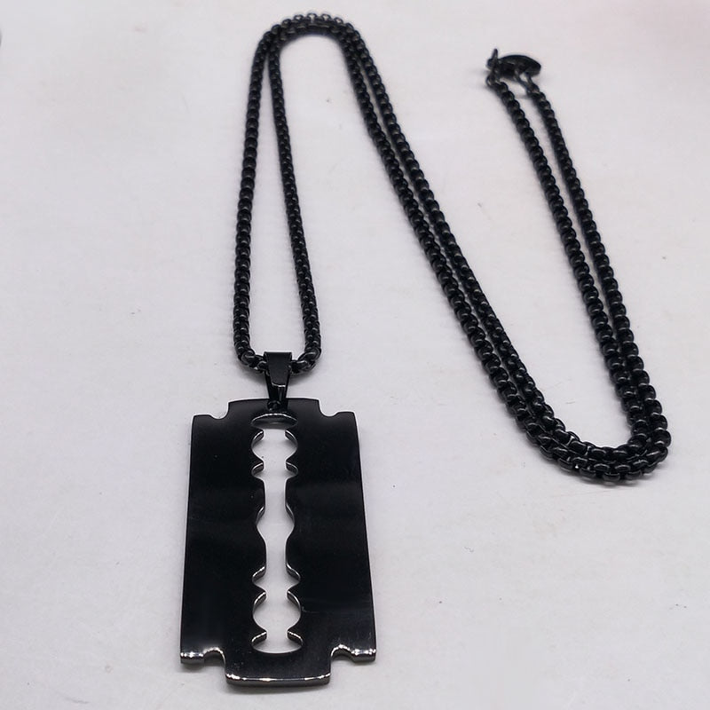 Plated Razor Blade Necklace