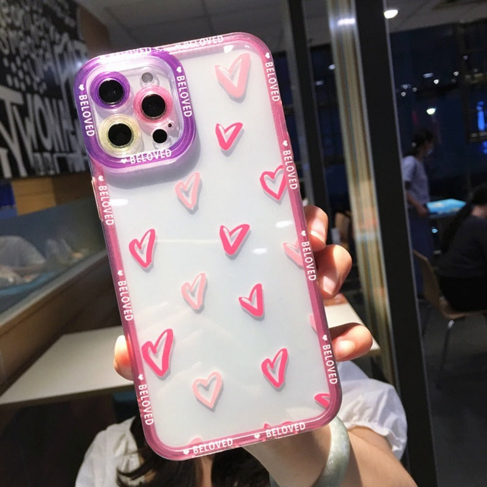 Heart Theme Clear  Case for iPhone