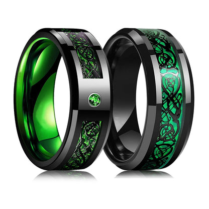 Mens Black Metal with Zircon Ring