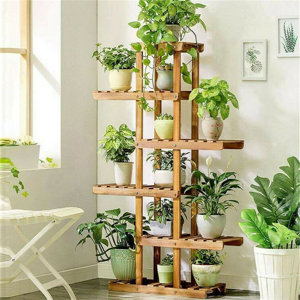 Indoor 6 Tier Wooden Plant Home Decor Stand – Onetify