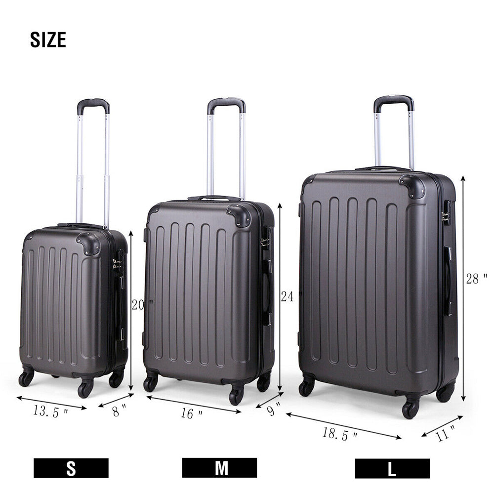 Heavy Duty 3 Piece Lightweight 360° Rolling Suitcase – Onetify