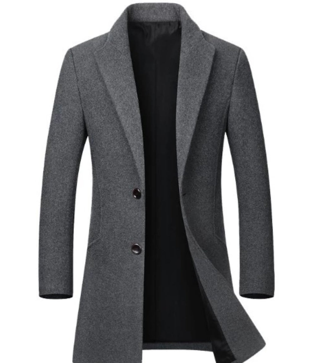 Mens Classic Dual Button Mid Length Coat – Onetify