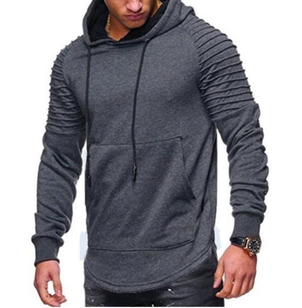 Mens Slim Fit Biker Hoodie in Dark Gray – Onetify