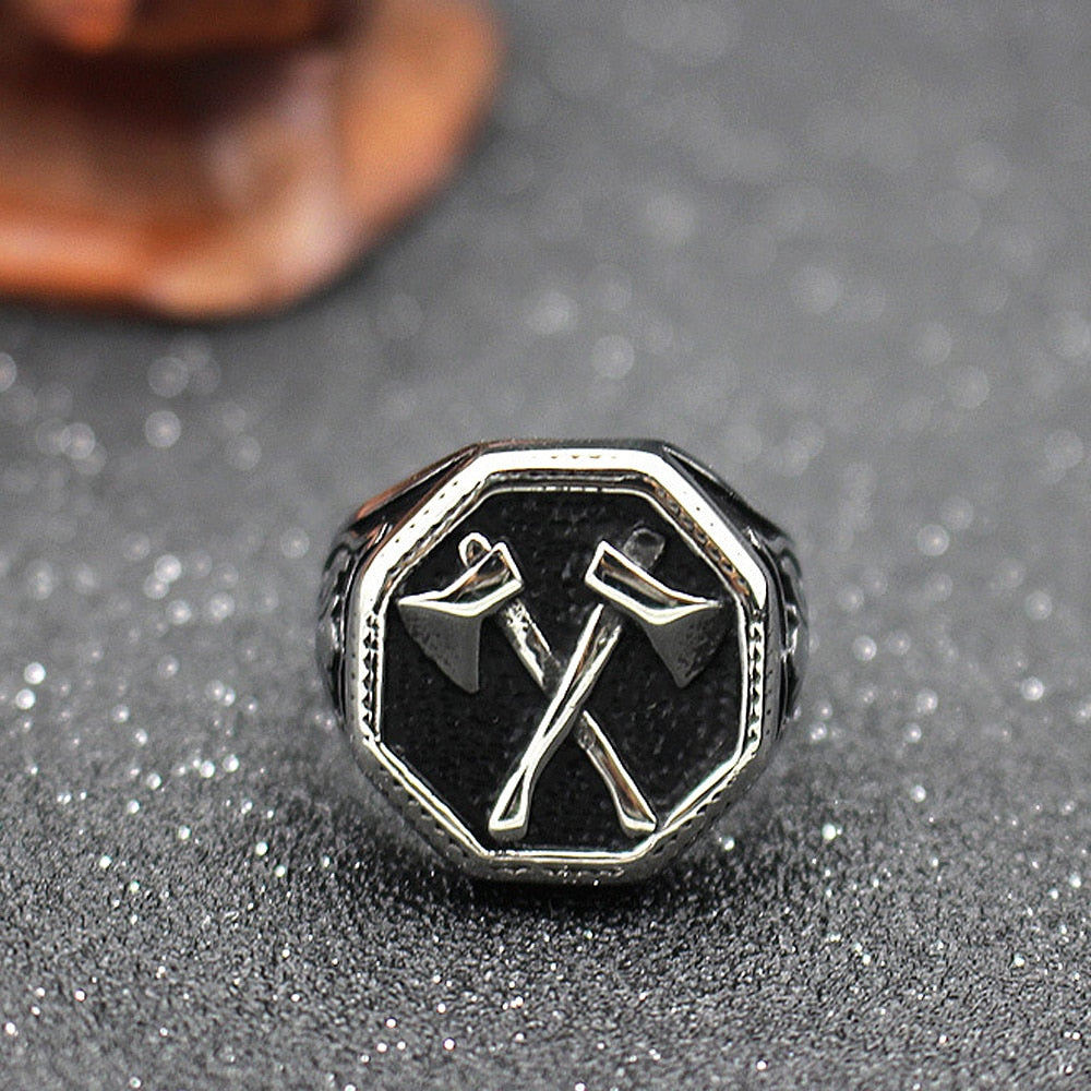 Viking Double Axe Ring