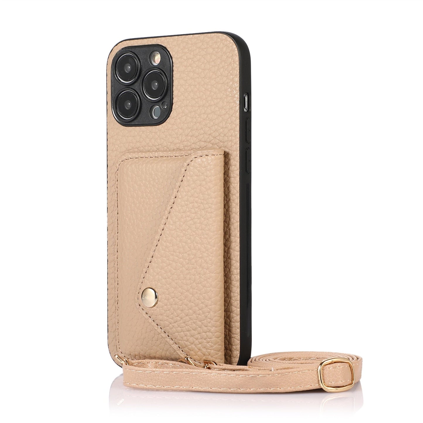 Sleek iPhone Case with Side Wallet and Strap