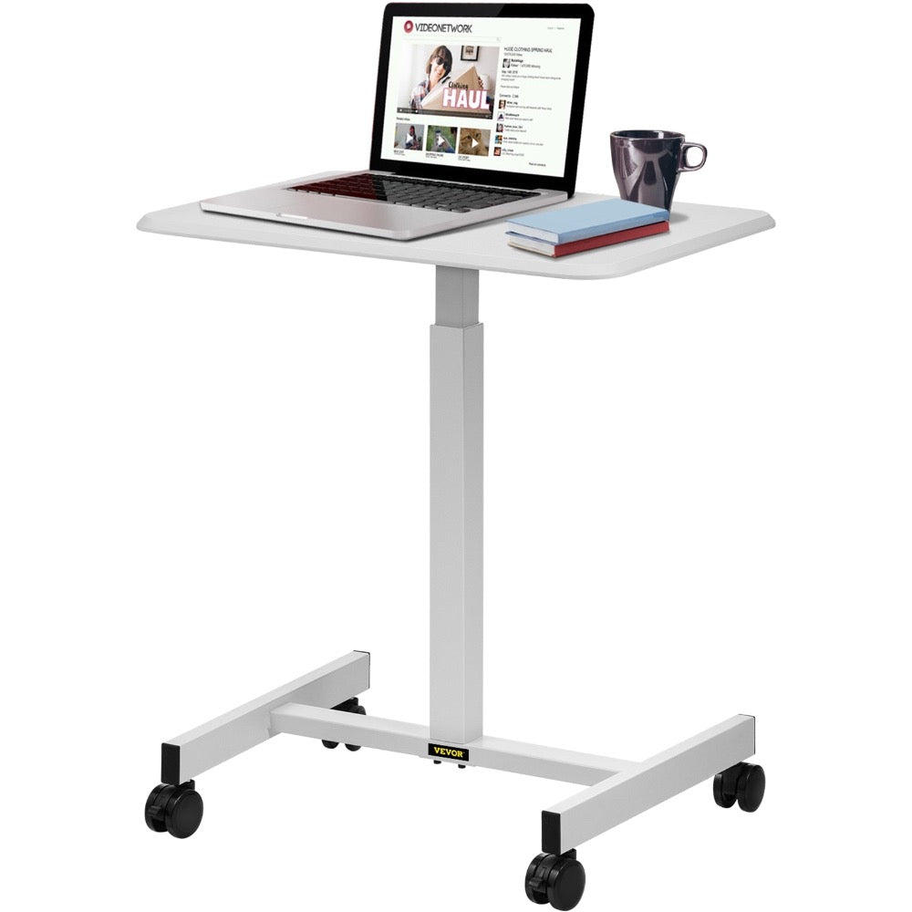 Adjustable Laptop Rolling Desk With Lockable Wheels