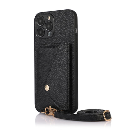 Sleek iPhone Case with Side Wallet and Strap