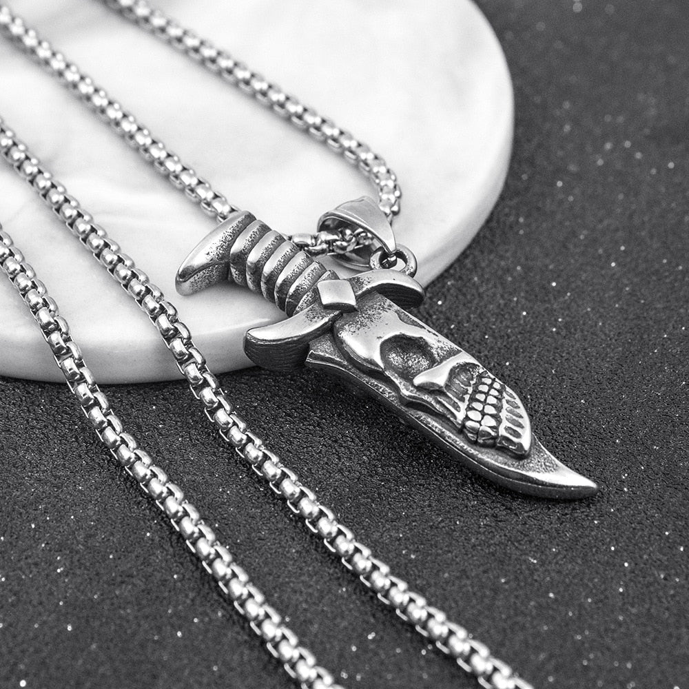 Skull Knife Necklace