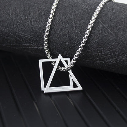 Geometry Triangle And Square Necklace